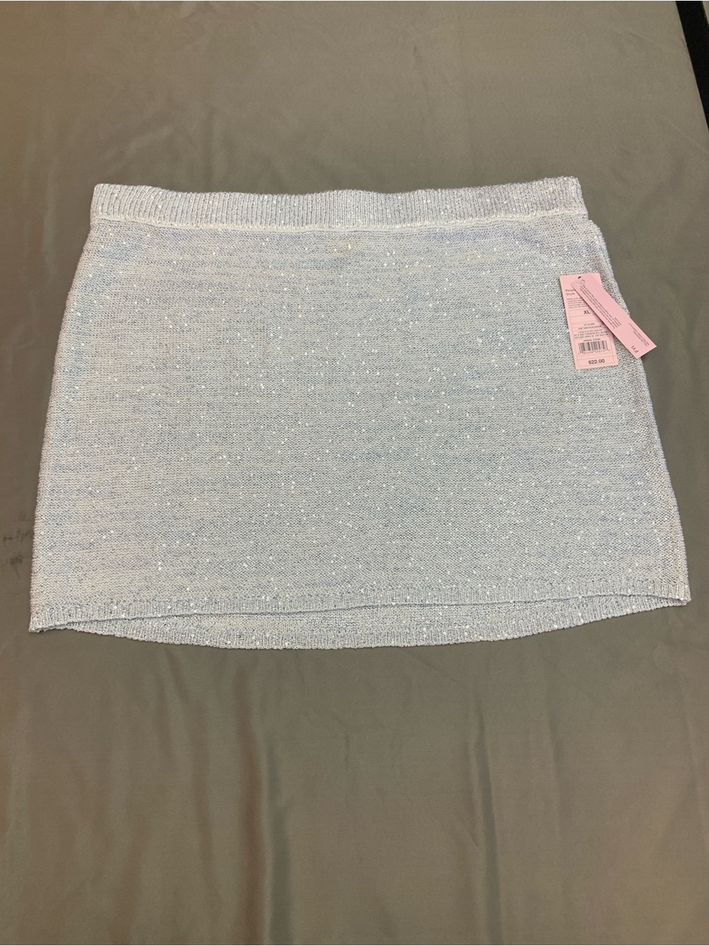 Wild Fable Silver‎ Sparkle Coquette Womens XL Retro 90's Revival Mini Skirt